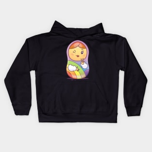 Rainbow Matryoshka Doll Kids Hoodie